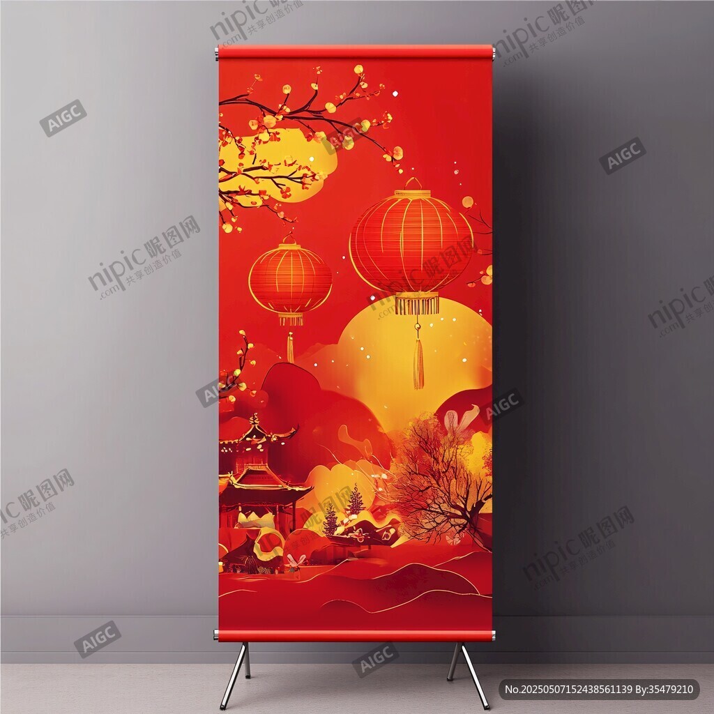喜庆中国风春节展架画面