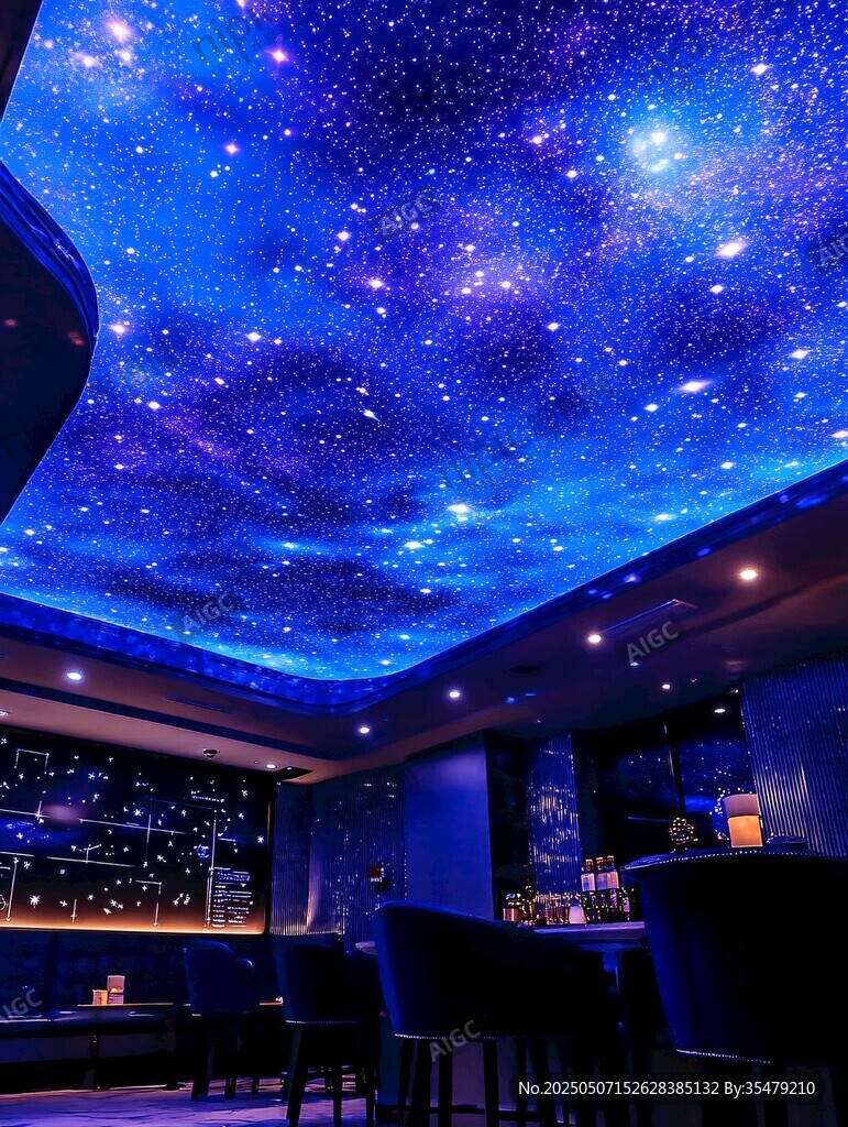 梦幻星空主题室内酒吧