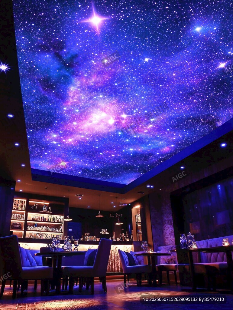 梦幻星空主题室内餐厅