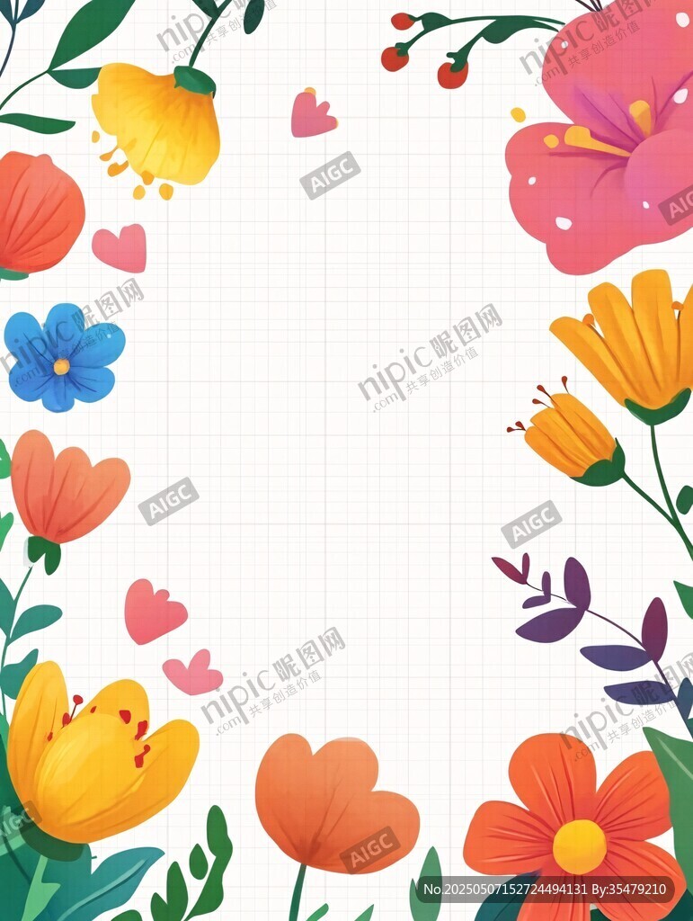 花卉边框插画