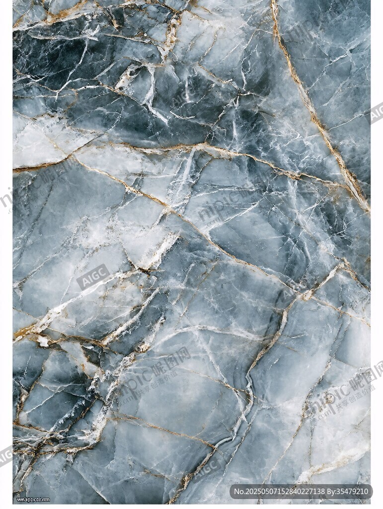 蓝金大理石纹理高清图