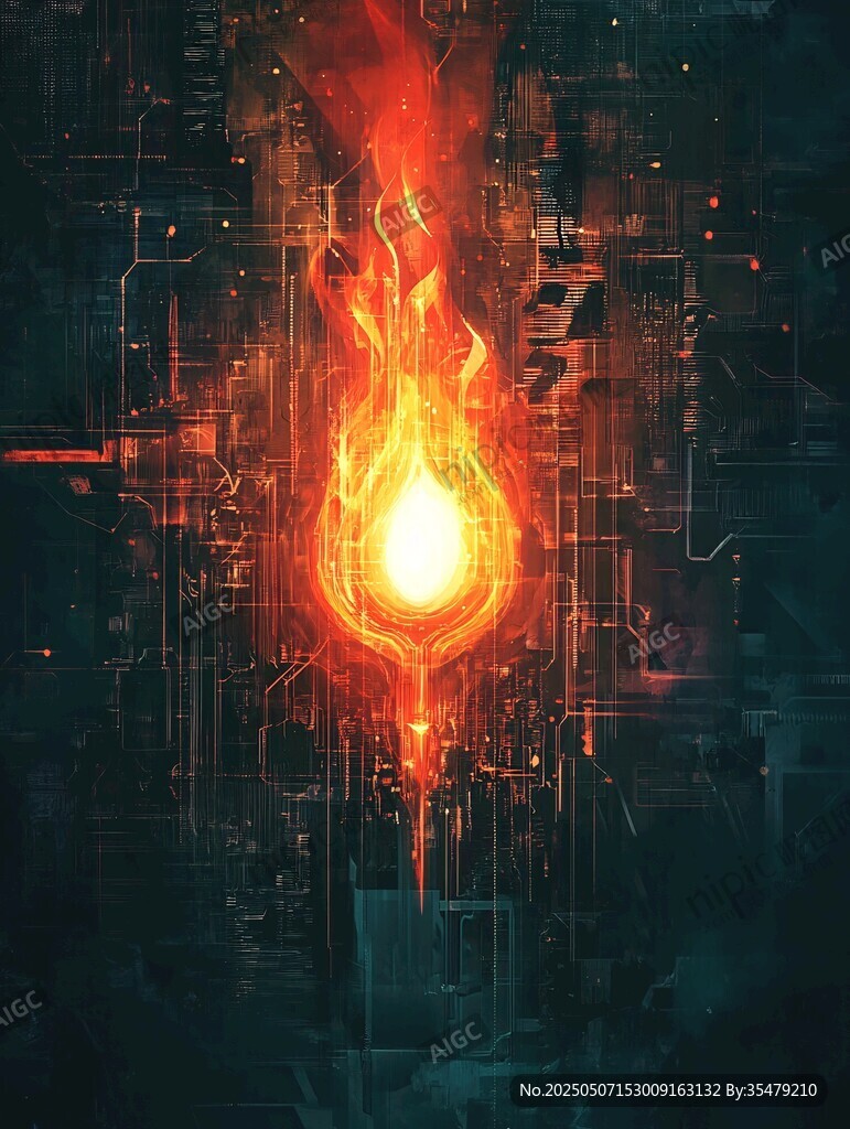 科技火焰 未来能量的象征