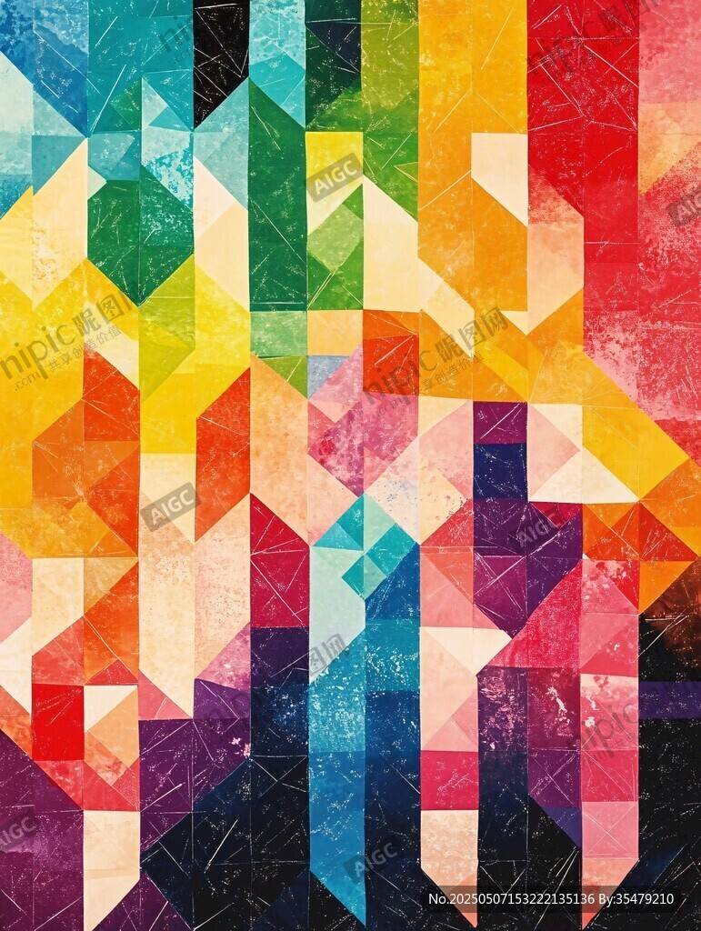 多彩几何抽象艺术图案