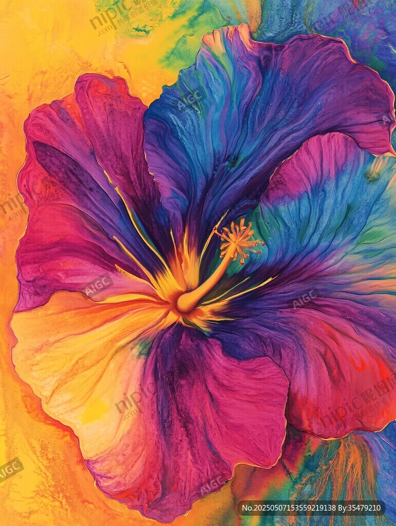 绚丽多彩的梦幻扶桑花
