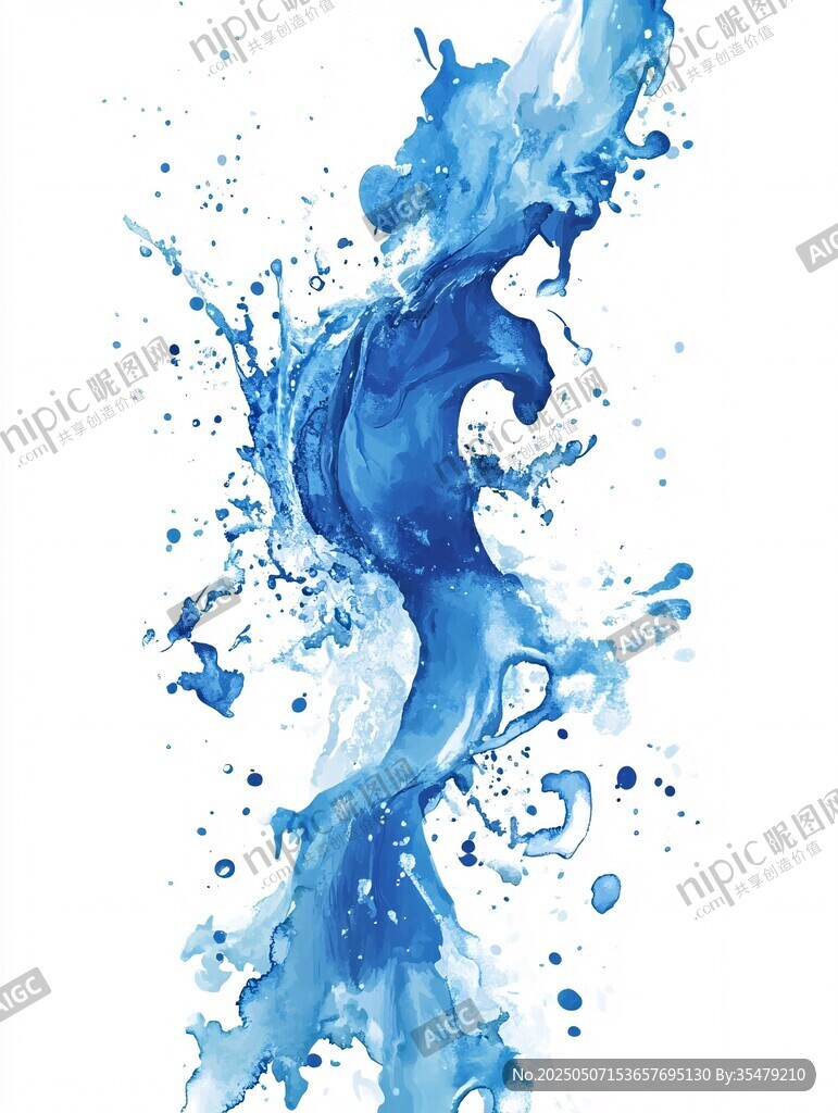 蓝色水花动态艺术画面
