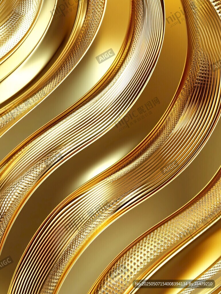 金色动感波浪纹理背景