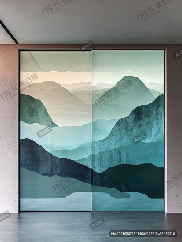 山水玻璃门 营造雅致空间