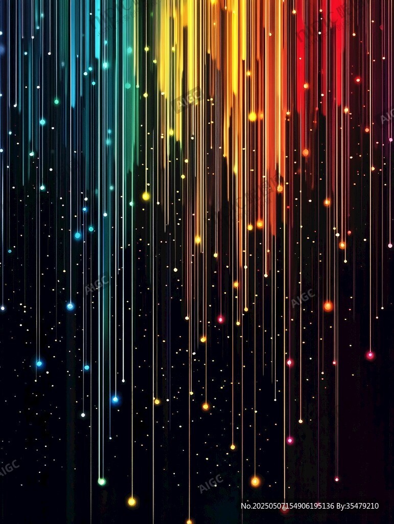 炫彩流光垂落梦幻背景