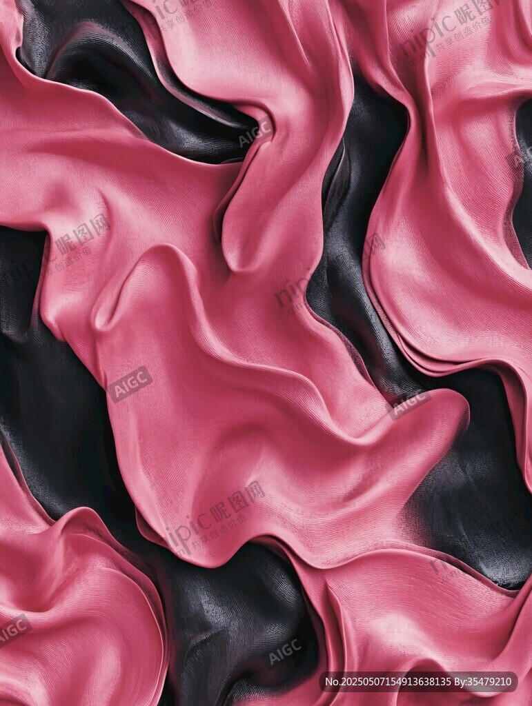 粉色黑色交织流动绸缎