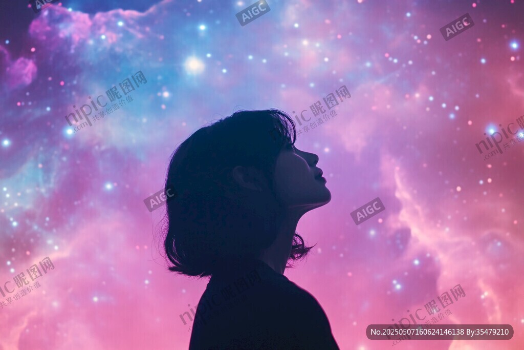 仰望星空的女孩