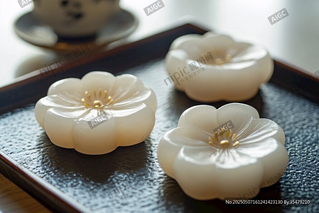 玉制花朵摆件精致典雅