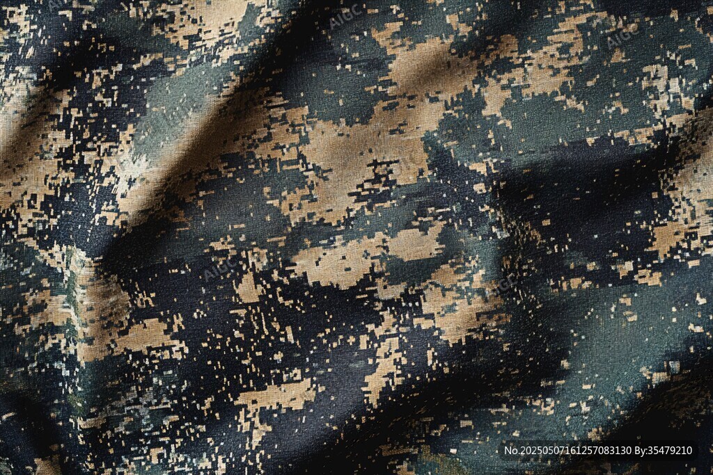 迷彩布料纹理特写