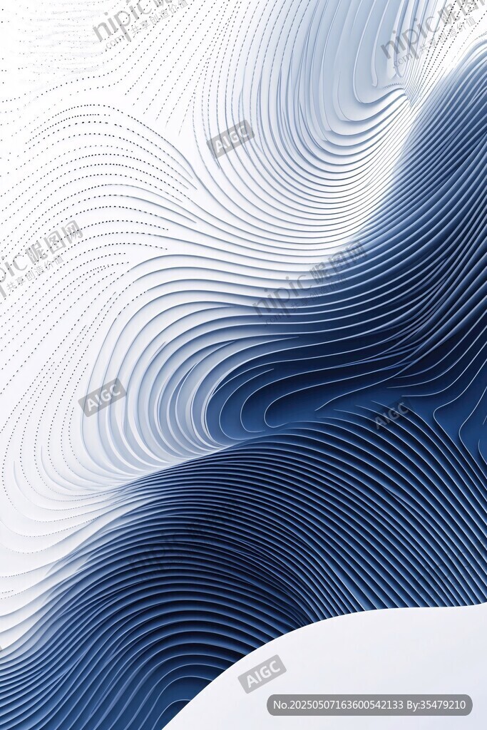 蓝白渐变波纹抽象背景图