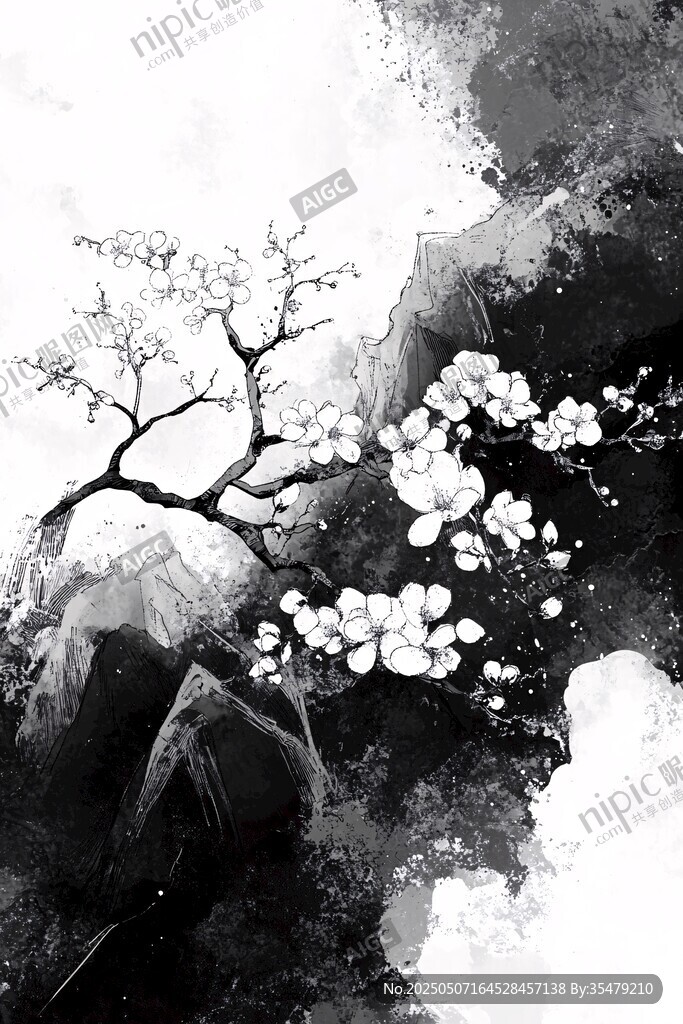 水墨梅花图