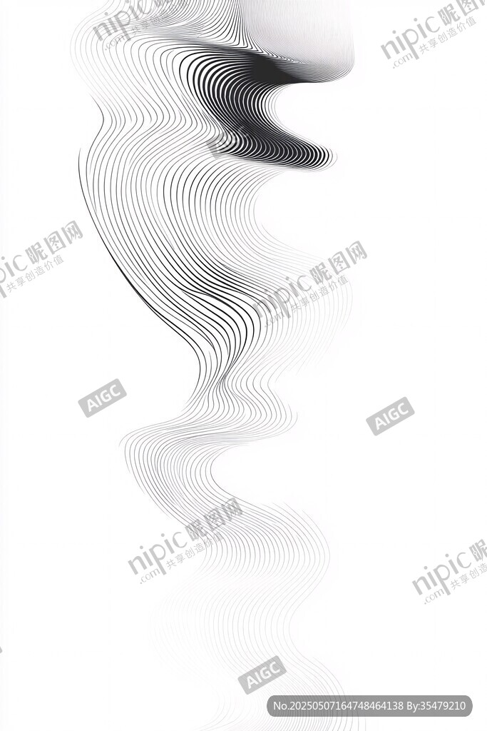 黑白线条抽象动感图案
