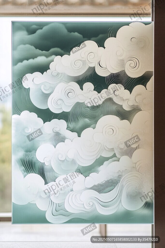 中式云纹窗饰