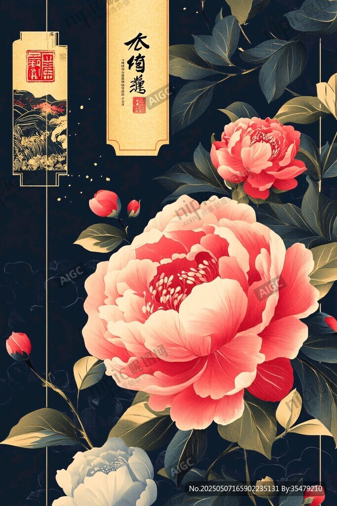 中式牡丹图 典雅东方韵味