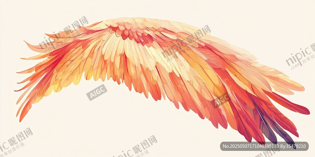 绚丽多彩羽翼插画