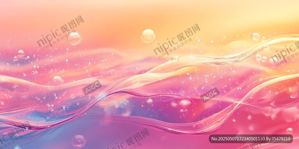 梦幻渐变水波气泡背景图