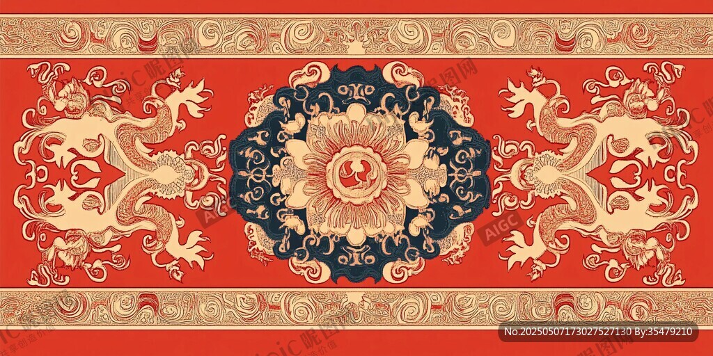 中式古典华丽花纹图案