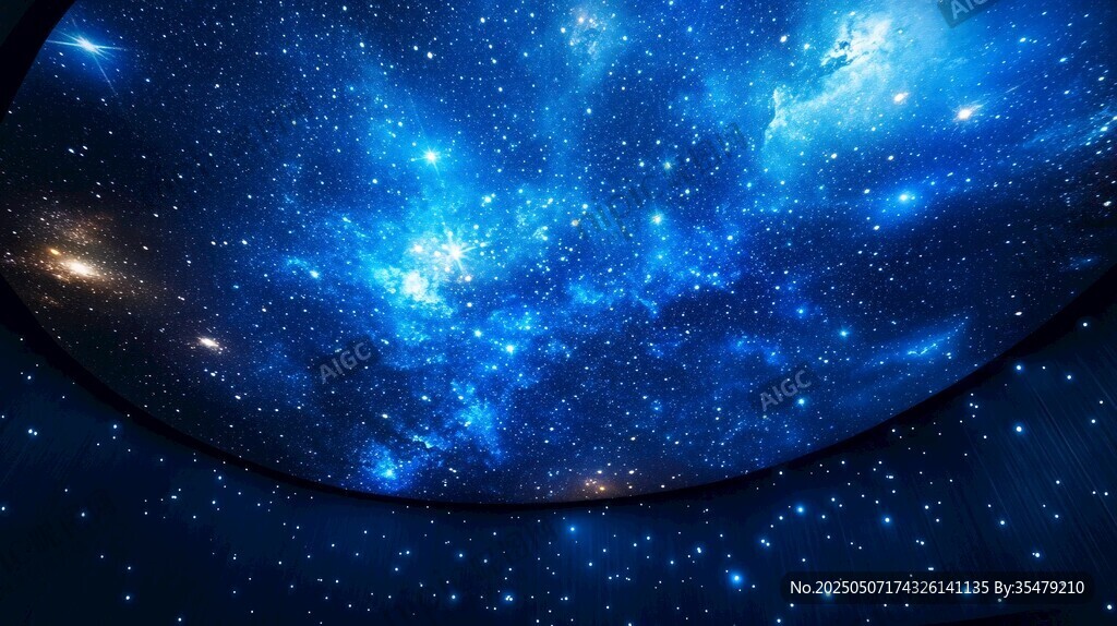 梦幻蓝色璀璨星空图景