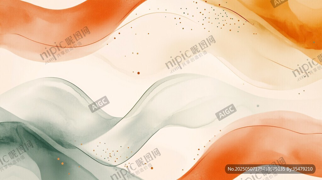 水墨流动波纹抽象背景图