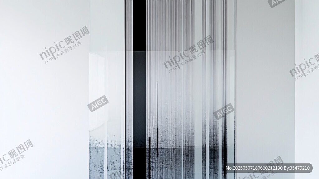 简约现代玻璃门室内景象
