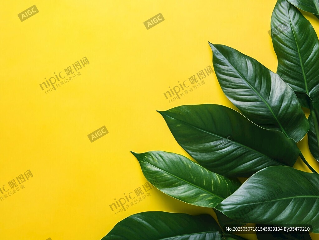 黄绿搭配的清新叶片