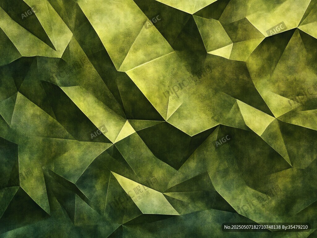 绿色多边形立体几何背景图