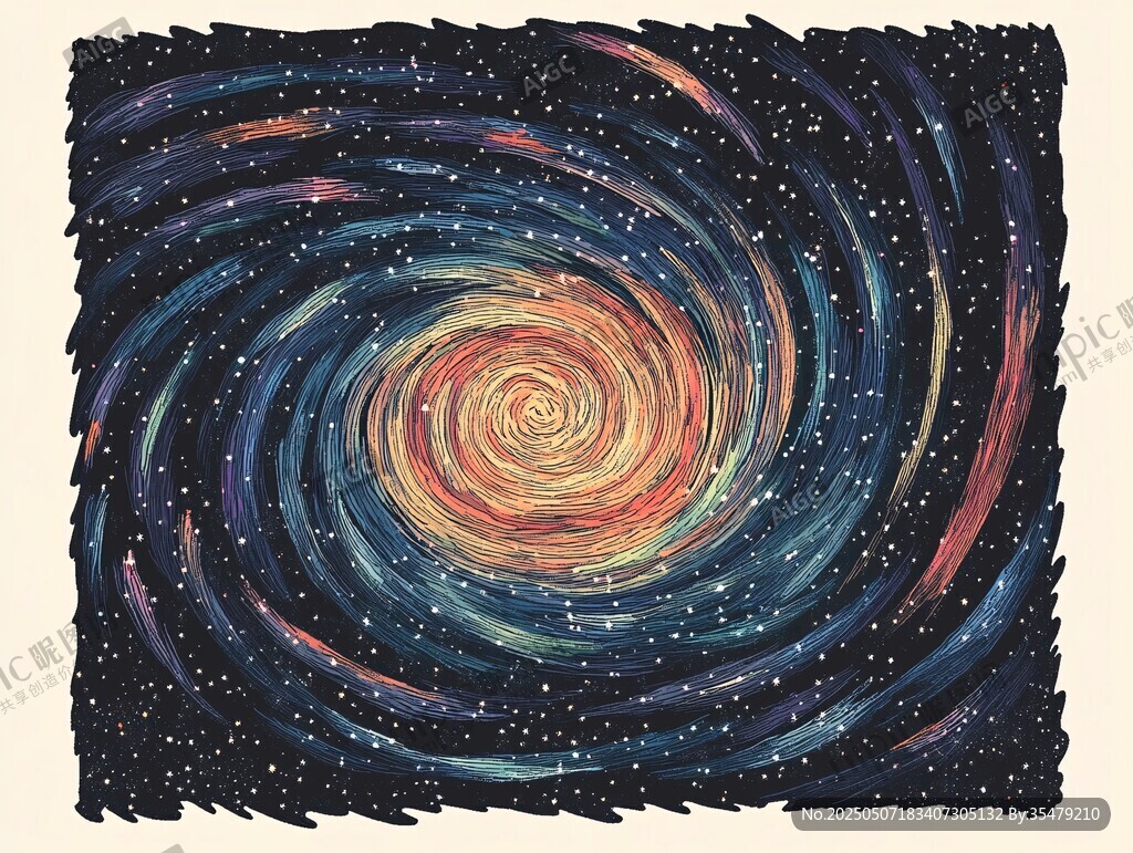 梦幻旋涡星系插画