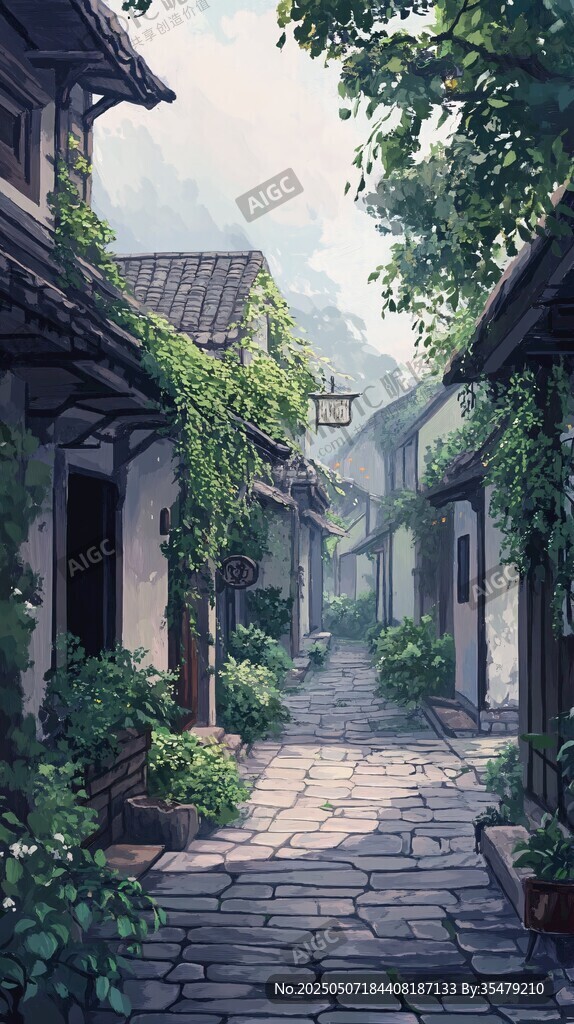 古巷绿意浓 静谧悠然处