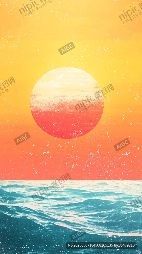 海上落日梦幻景象