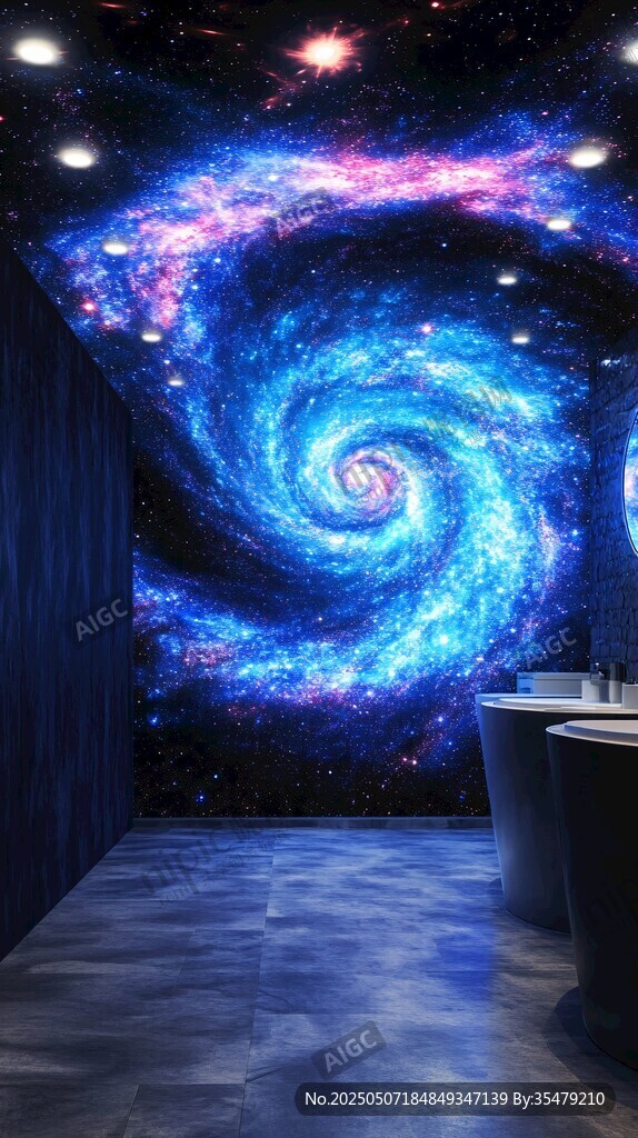 梦幻星空浴室墙面装饰