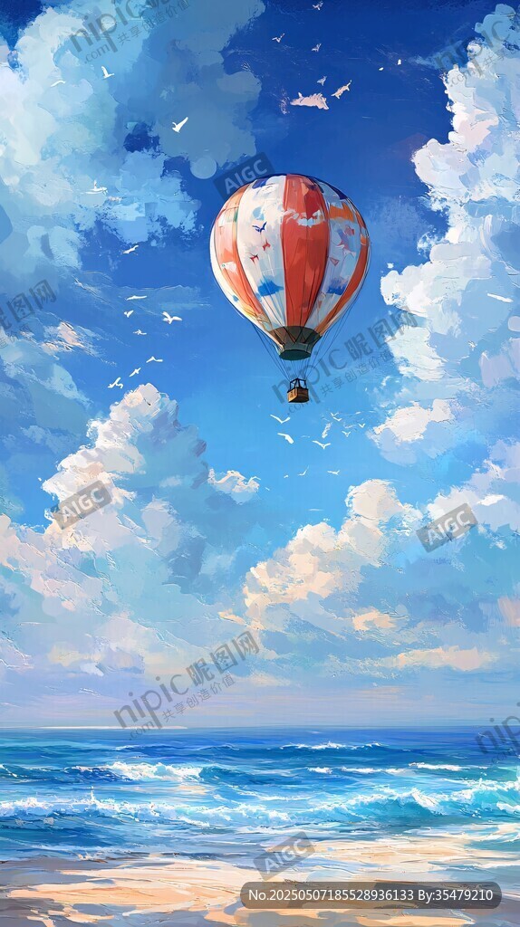 海上热气球的梦幻之旅