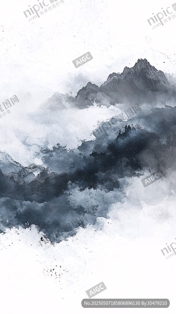 水墨云山图