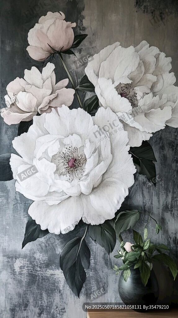 白色牡丹插花艺术之美