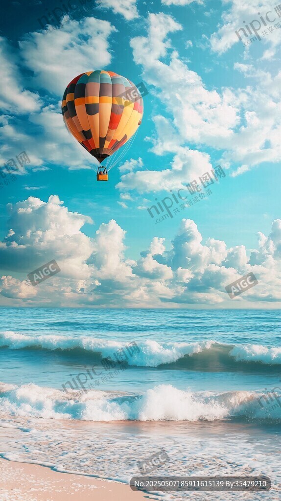 海上热气球的梦幻之旅
