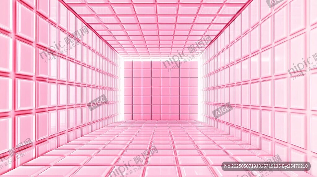 粉色几何空间通道