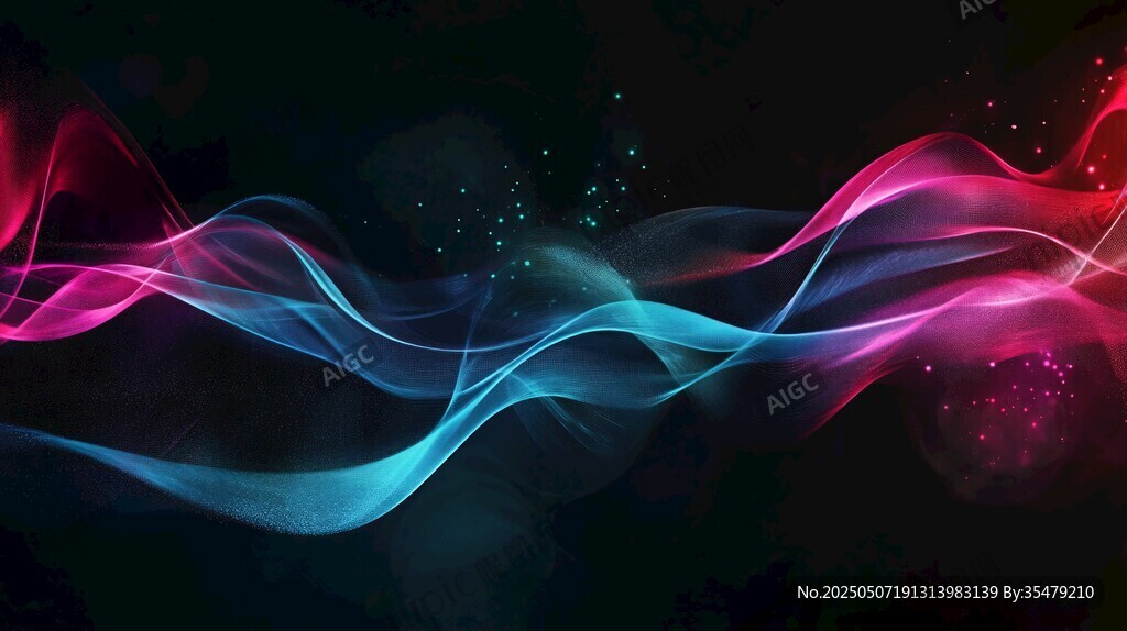 梦幻炫彩流动光线背景图