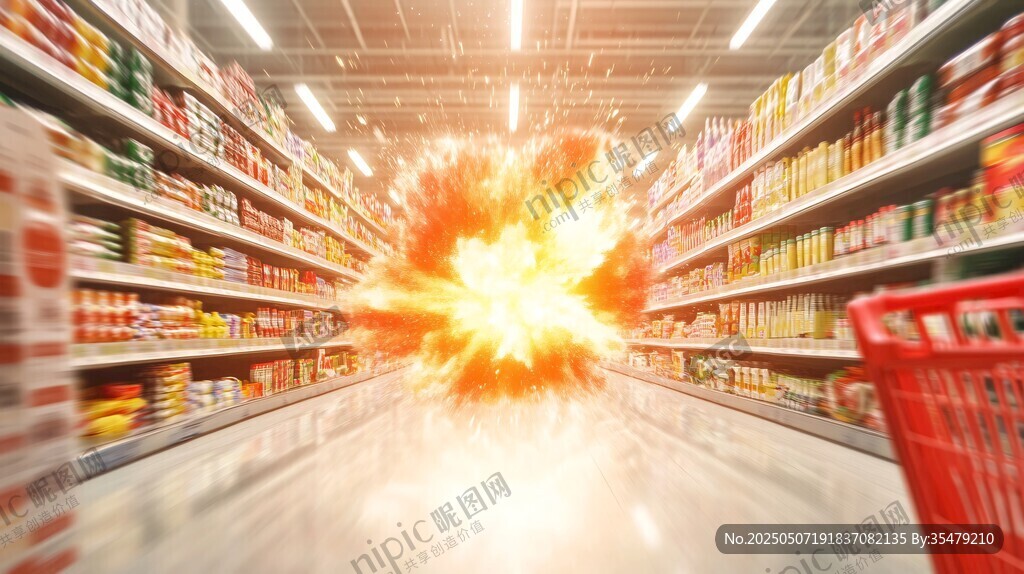 超市内爆炸瞬间震撼画面