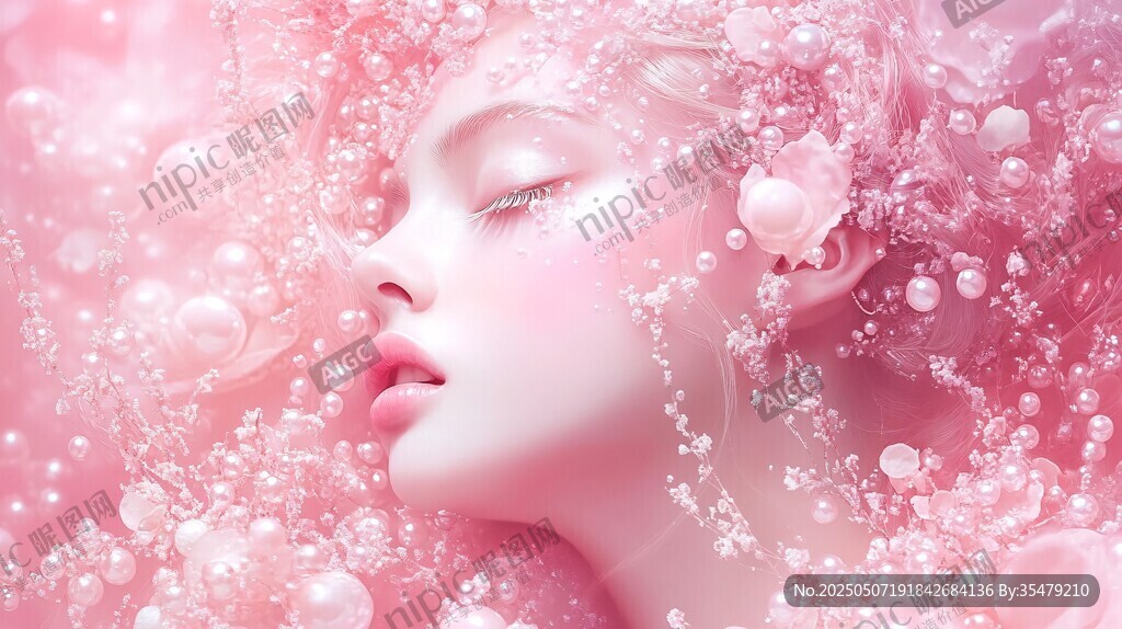梦幻粉调下的唯美少女形象