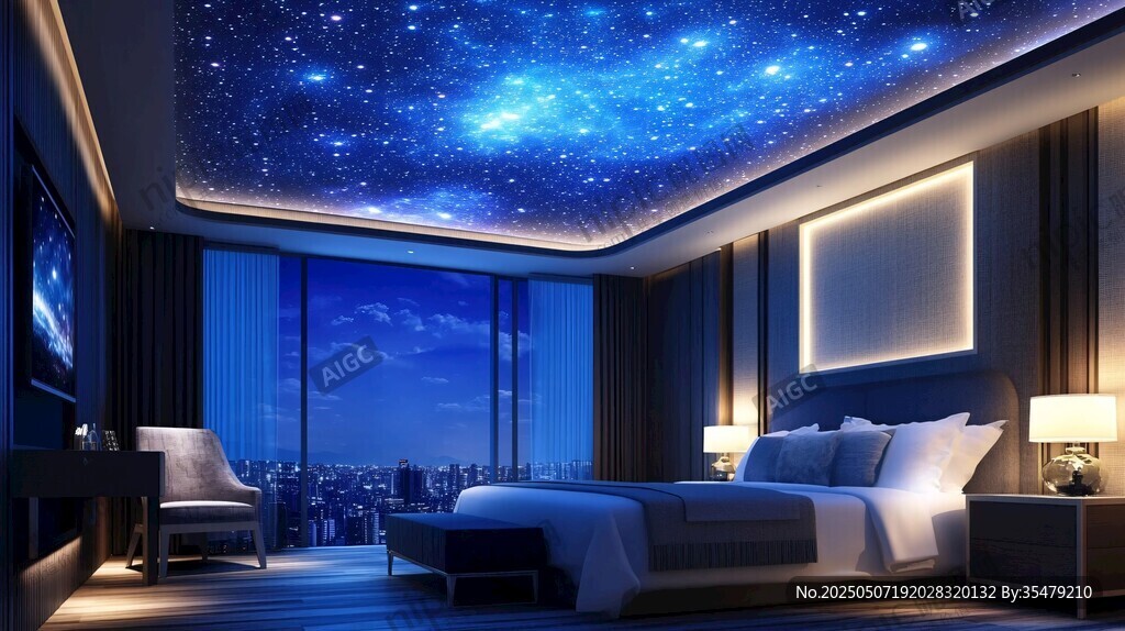 梦幻星空主题卧室空间