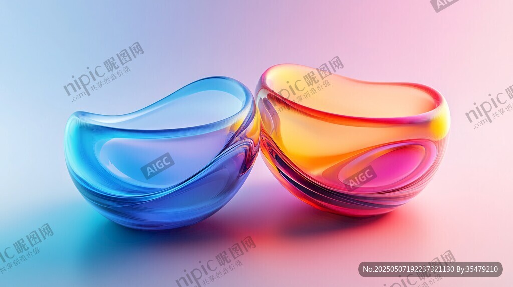 彩色玻璃碗的梦幻组合
