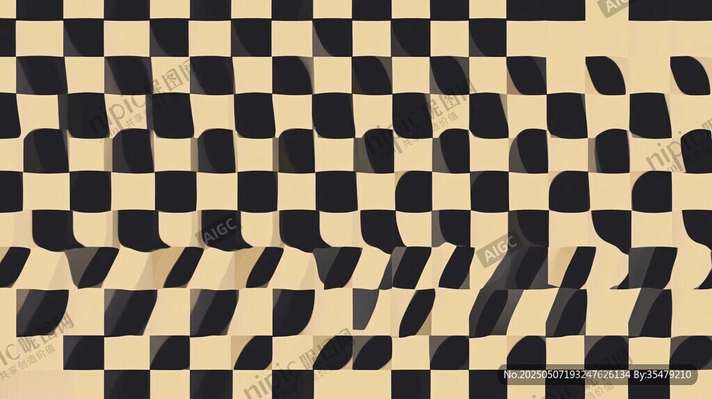 扭曲棋盘格图案视觉效果