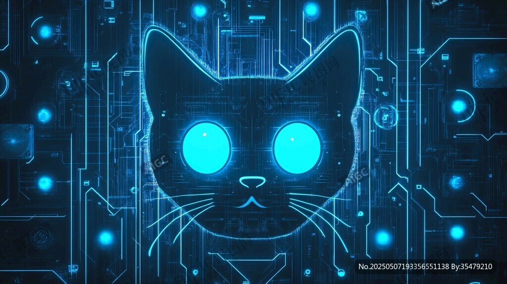 科技感猫咪头像背景图