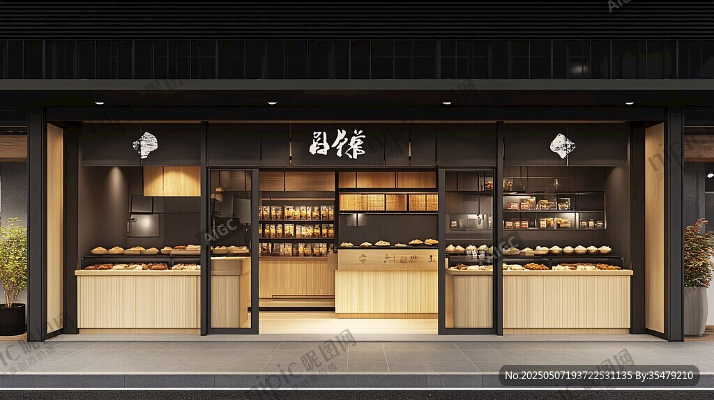 现代简约风面包店外观