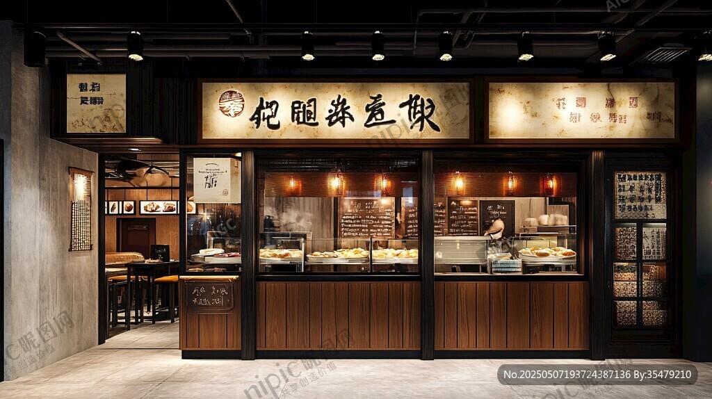 传统中式糕点店铺外观
