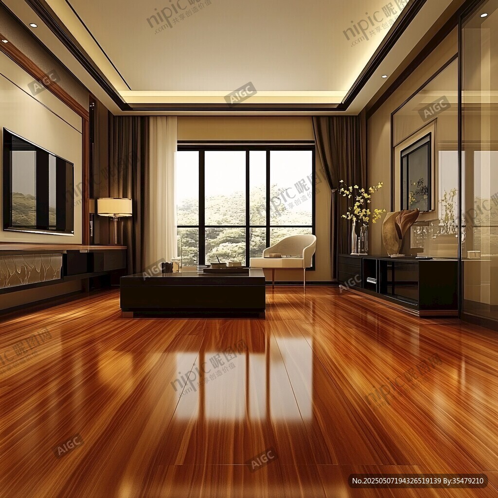 现代简约风客厅木地板展示