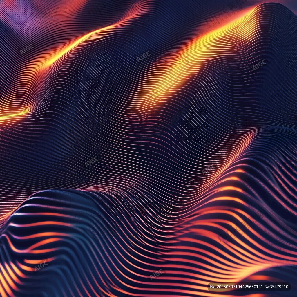炫彩流动波纹抽象艺术画面