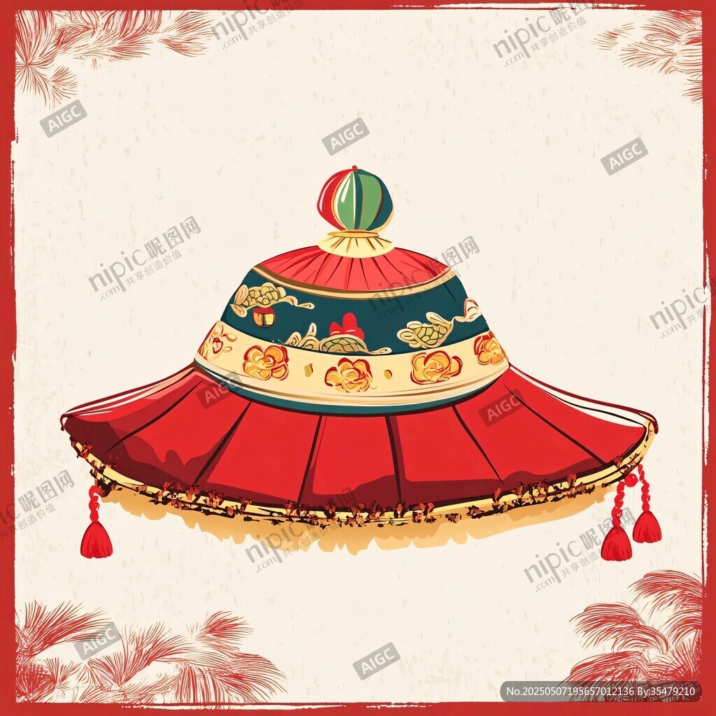 中式古典官帽插画设计